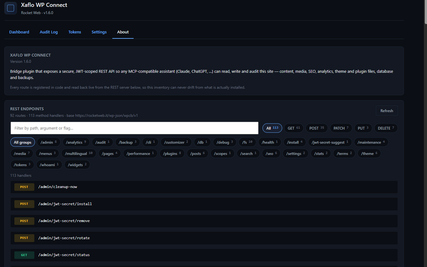 Xaflo — API & MCP
